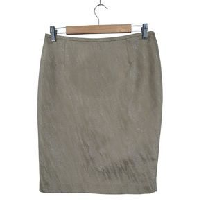 LeSuit Petite Gold Metallic Pencil Skirt 4P‎